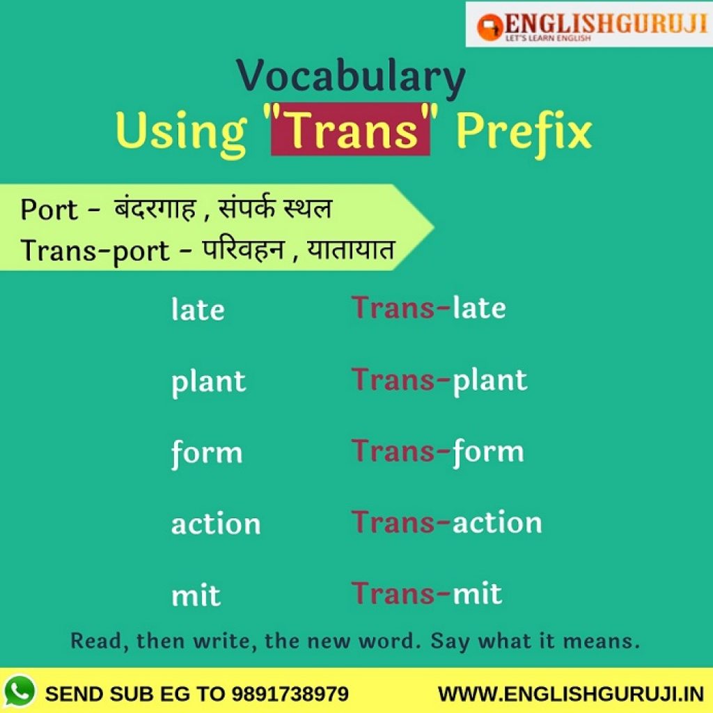 Prefix "trans" EnglishGuruji