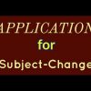 learn application of subject change