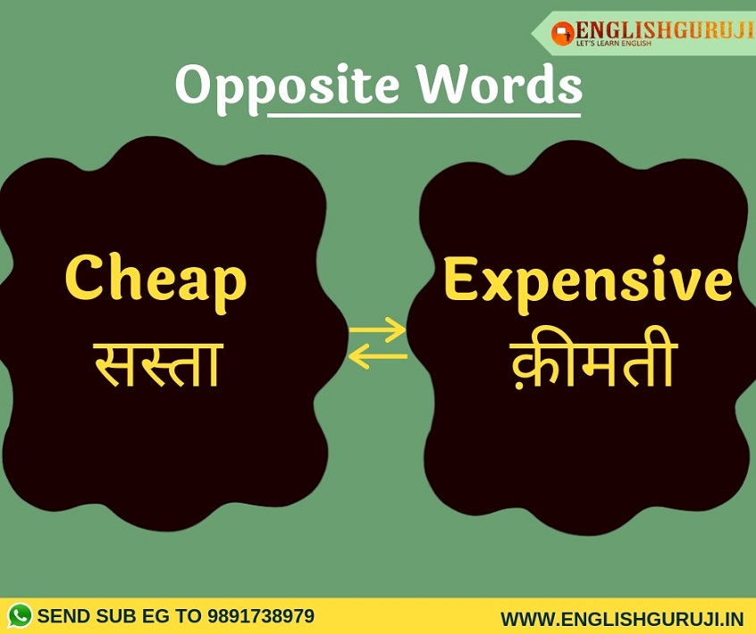 Learn opposite of cheap through charts englishguruji.in