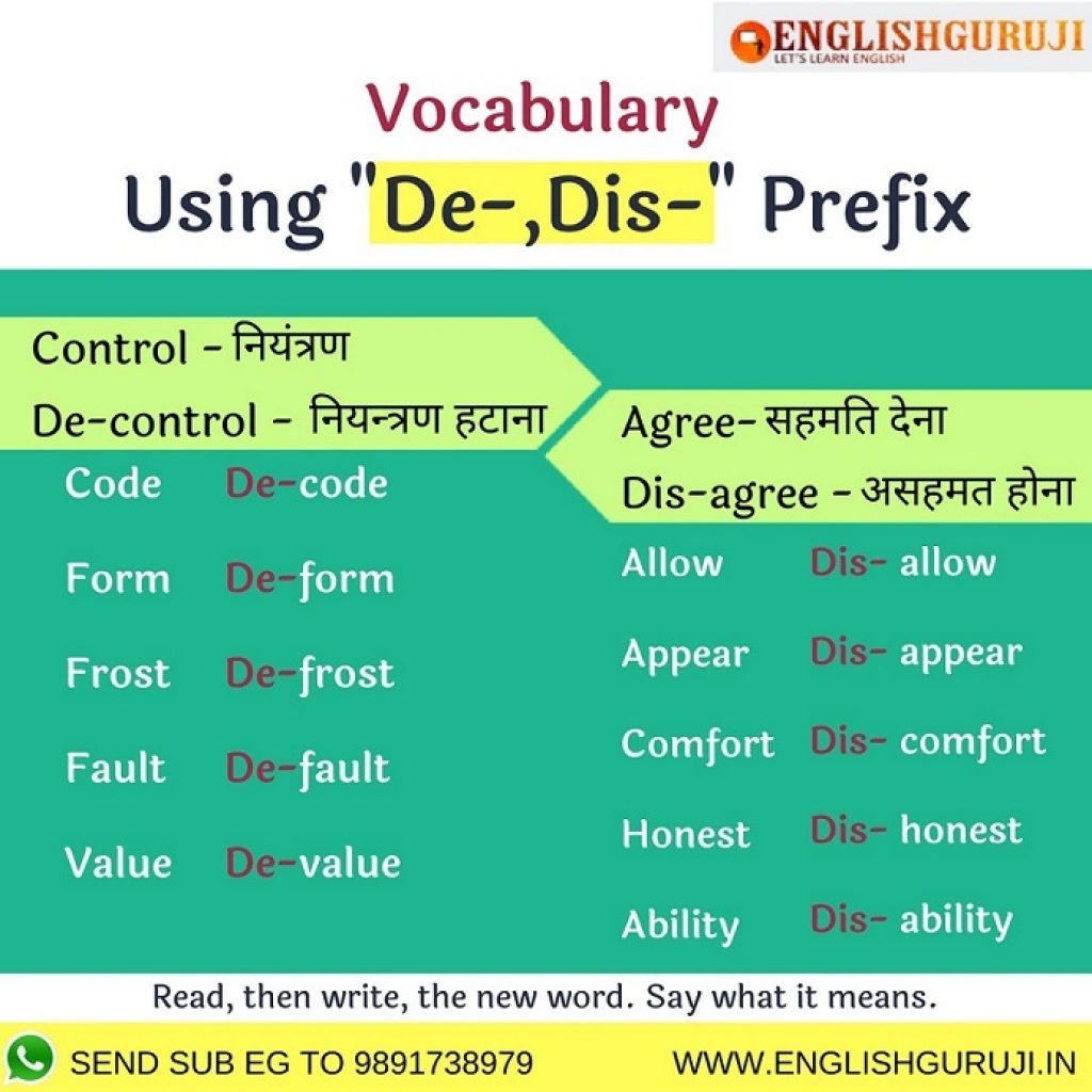 Mis And Dis Prefixes