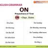 learn prepositions of time on